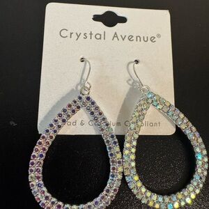 Iridescent AB Teardrop Earrings, super lightweight